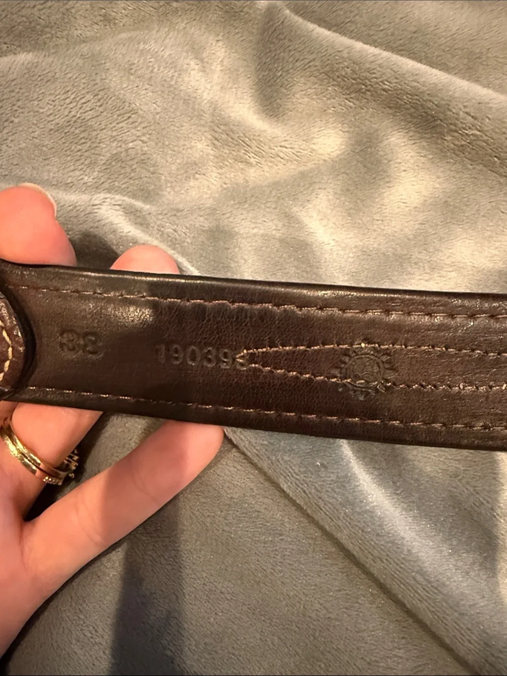 Brown Leather Men’s Belt with Stitch Detail